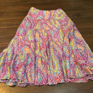 Ralph Lauren Colorful Paisley Maxi Skirt